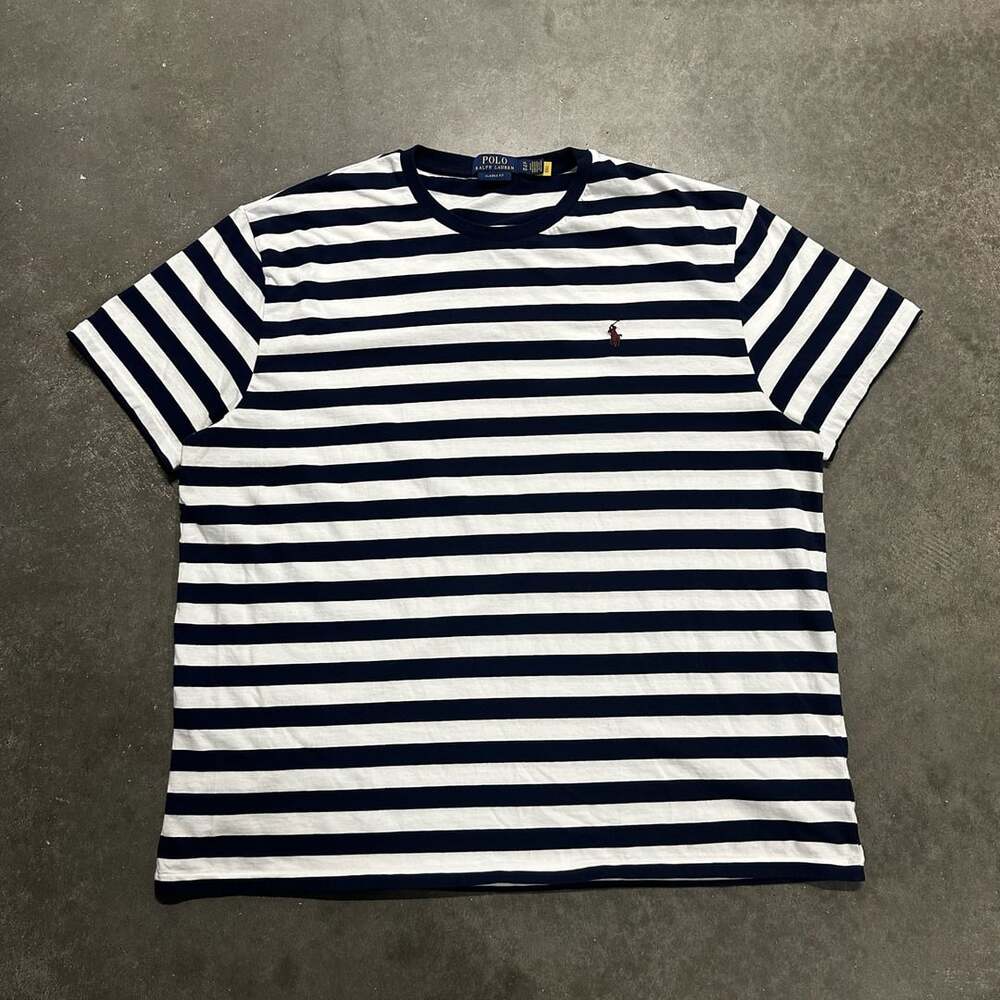 Polo Ralph Lauren Classic Fit Sailor Striped Navy and White T-Shirt XL
